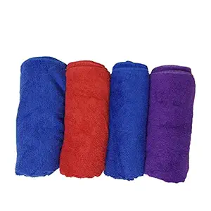 Trosskart Microfiber Cloth - 4 pcs - 40x40 cms - 350 GSM Multicolor - Thick Lint & Streak-Free Multipurpose Cloths - Automotive Microfibre Towels for Car Bike Cleaning Polishing Washing & Detailing