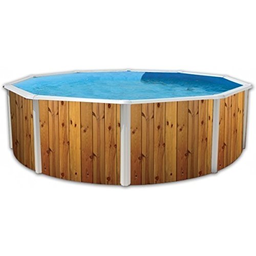 Preisvergleich Produktbild veta rund stahlwandpool in holzoptik 5,50x1,20m