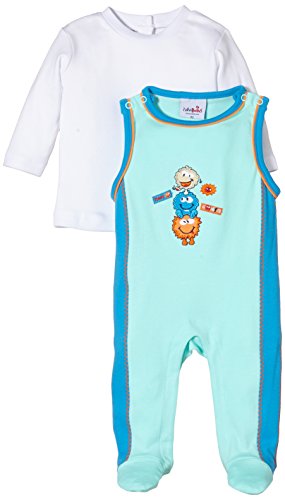 Julius Hüpeden Baby Boys 302170 Footies, Multicoloured (Blue Tint / Malibu Blue 730424), 0-3 Months (Herstellergröße: 62)