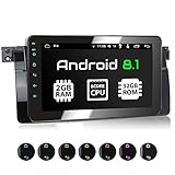 bmw 3er radio ausbauen 2 DIN Standard Einbaugröße + Anschlüsse für Subwoofer, Front- und Rückfahrkamera & Lenkradfernbedienung + inklusive GPS-Antenne + Beleuchtungsfarben: rot, blau, türkis, gelb, grün, rot, lila, weiß uvm.