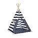 Produktbild Fun with mum TEE-MAT-NAV-STR Tipi Set mit Bodenmatte - Navy Stripes