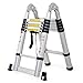 Produktbild HWF Teleskopleiter 3.8M 1.9 + 1.9M teleskopische Strichleiter-Haushalt-faltende Leiter-Niederlassung Aluminiumlegierungs-Treppenhaus-Technik-Leiter