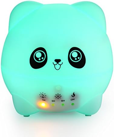 lederTEK 300ml Ultrasonic Aroma Diffuser, Panda Modeling Humidifier with 7 Colors Light Changing, Mist Mode, Timing Function, Waterless Auto Shut-off for Spa, Yoga, Bedroom, Baby Room, Home, Office