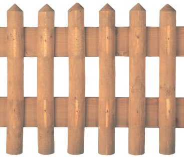 Zaunlatte Stakete braun mit Spitzkopf aus Holz L120 cm - 3