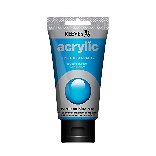 REEVES Acrylfarbe Acrylic, hohe Pigmentierung, 75ml Tube - Cölinblau Farbton