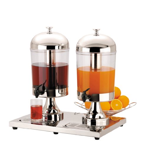 Double 2 x 8 Litre Chilled Juice or Milk Dispenser, ideal for Breakfast Buffet Bars, Buffets and Cocktail Bars. by Sunnex