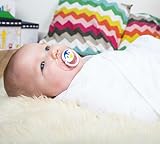 Emma & Noah Baby Pucktuch, kuschelig weich und beruhigend für Schreibabys, 120 x 120 cm, 100% Baumwolle, Weiß mit Hasen-Motiv, ideal als Puckdecke, Swaddle Blanket, Wickeltuch, Puckhilfe, Swaddle Wrap - 8