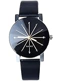 Moeavan Frauen Quarz Uhren Clearance Analog Damen Uhren Damenuhren Leder Armbanduhren (Schwarz)