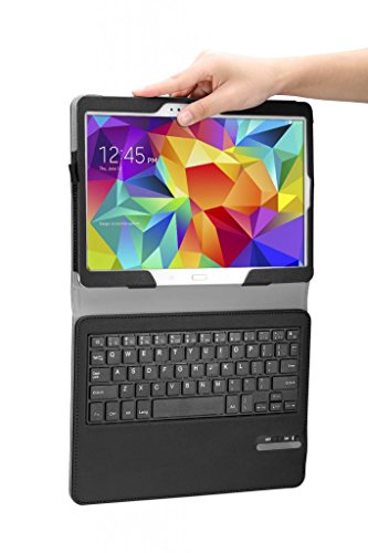 MoKo Samsung Galaxy Tab S 10.5 Bluetooth Tastatur Hülle – PU Leder Tasche Schutzhülle mit abnehmbarer Wireless Bluetooth Keybord Case QWERTY Layout für Samsung Galaxy Tab S 10.5 Zoll Tablet, Schwarz - 4