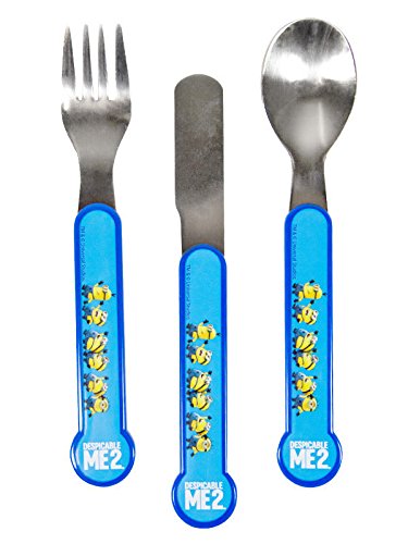 Preisvergleich Produktbild Minions Besteck Set 3 teilig Lizenzware blau silber gelb