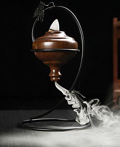 Leeminus Iron Stand Ceramic Backflow Incense Cone Burner Holder Home Office Decor