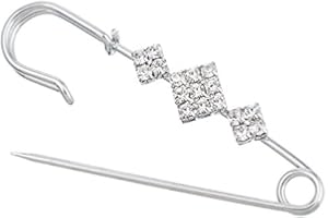 HOUSWEETY 1 Fibule Broche Epingle a Nourrice Cristal Losange Simple Vetement Echarpe