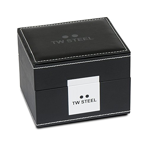 TW Steel Maverick Unisex Quartz Watch with Black Dial Chronograph Display and Brown Leather Strap MS33