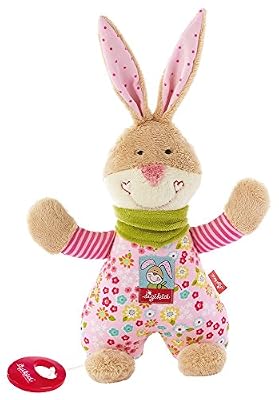 sigikid, 40109, fille, peluche musicale lapin, rose, 'Bungee Bunny'