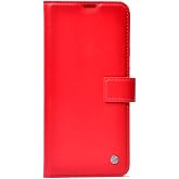 Aksesuarcim Samsung Galaxy A30S ile Uyumlu Kılıf Kapaklı C&uuml;zdan Kart B&ouml;lmeli Stand Olabilen İ&ccedil; Kısım Silikon Kapak Del&uuml;x Kırm