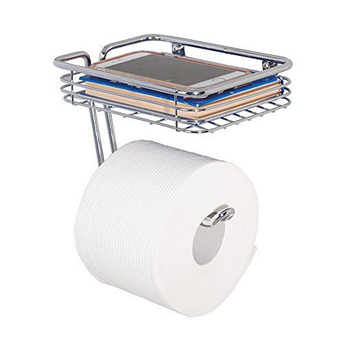 InterDesign 69150EU Classico WC-Papierrollenhalter mit Regal, Wandmontiert, chrom - 5