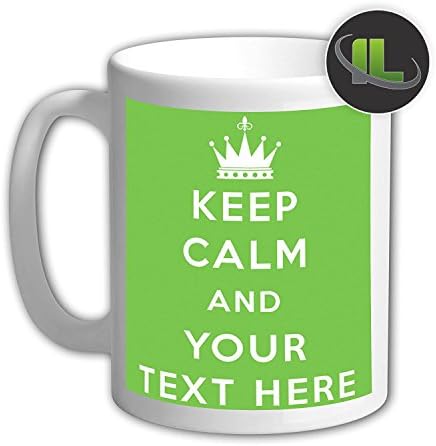 Personalised KEEP CALM Mug Cup PALE GREEN . Add any Name or Message- IL714