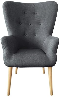 Menzzo Barkley Fauteuil Scandinave, Tissu, Gris Foncé, 74 x 65 x 104 cm