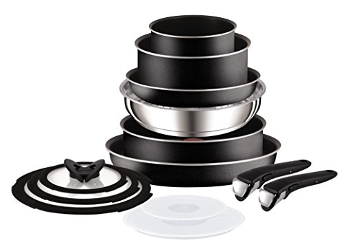 Preisvergleich Produktbild Tefal Ingenio Essential Töpfe- / Bratpfannen-Set, Schwarz, 13-teilig