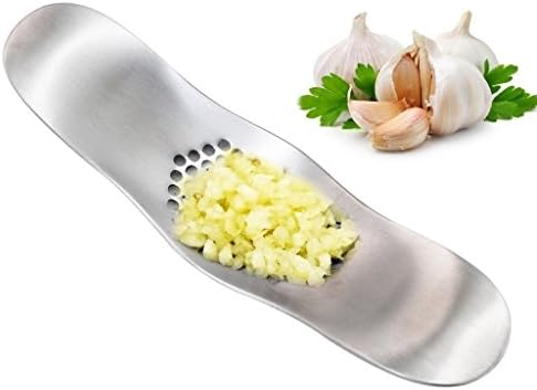 Wady Garlic Press, Garlic Rocker, Metal Construction, Stainless Steel, Solid and Ergonomic, and Garlic Peeler