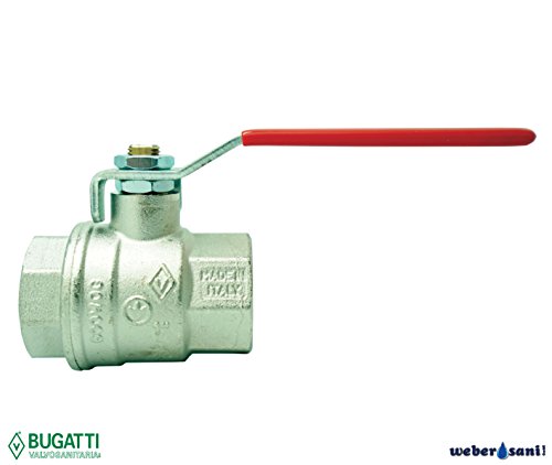 Kugelhahn, voller Durchgang, Innengewinde/Innengewinde, Stahl-Handhebelgriff 1"