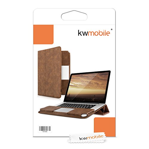 kwmobile Smart Cover Case für Apple MacBook Pro Retina 13″ (Modelle ab Ende 2012 – Mitte 2016) aus Kunstleder mit Aufstellfunktion in Braun - 7