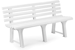 Saturnia 08330080 - Banco Jardin Resina Blanco 145x49 cm.