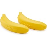 2'li Set Muz Saklama Kabı - 500ml B&uuml;y&uuml;k Boy (21x6 cm) BPA Free, Buzluk ve Bulaşık Makinesi G&uuml;venli - Muz Koruyucu Kutu, Ezilm