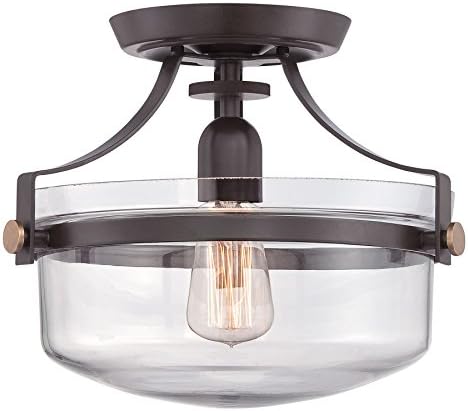 QZ/PENNSTAT/F WT Penn Station Semi Flush Ceiling Light in Western Bronze