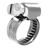 Garsiduro Lot de 22 colliers de serrage professionnels en acier inoxydable V2A pour tuyau de jardin, voiture, moto, aquarium 10 à 16 mm