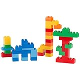 Un total de 45 bloques de construcción de colores para niños de entre 18 meses y 5 años permiten construir una gran variedad de figuras de forma apropiada para su edad