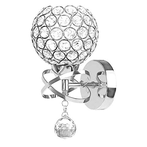 Lampes murales en cristal, Modern Style pendentif en Cristal mur Lampe Chambre Aisle Living Wall Chambre Lumière Holder E14 Socket, Ampoule non incluse