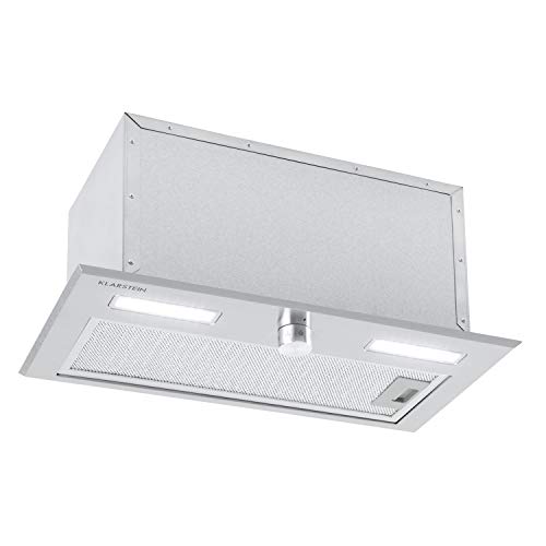 Klarstein Simplica 52 Module ventilateur, hotte encastrée, largeur 52 cm, débit d'air extrai : 400 m³/h, recirculation possible, 3 niveaux, éclairage LED: 2x 1,5 W, hotte aspirante, inox