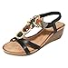 Produktbild AHAYAKU Damen Damen String Bead Casual Wedges Gummiband Bohemian Beach Schuhe Sandalen