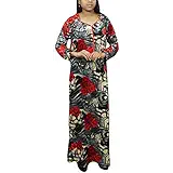 Indiatrendzs Women Woolen Maxi Gown Rose Flower Print Velvet Red Black Nighty M