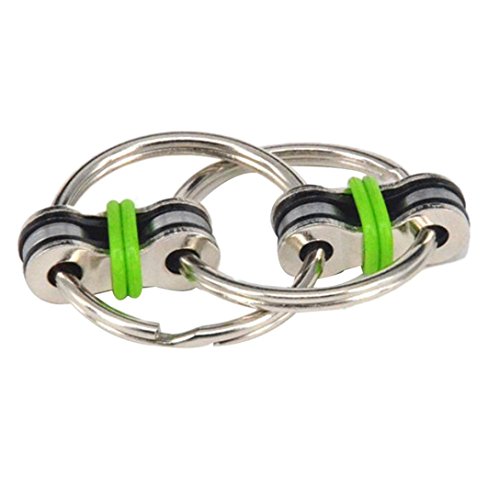 Hot Sale ! sunnymi High Quality Chain Fidget Toy Hand Spinner Key Ring Sensory Toys Stress Relieve ADHD Top ZZY Autism Adult Gift (Green)