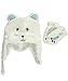 Polar Wear Baby Boys' "Gentle Bear" Beanie & Mittens Set - ivory/blue, one size