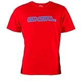 Gewöhnliche Passform O\'Neal Piledriver Rot T-Shirt Herren Damen Basic Sport Freizeit Rundhals MX MTB Dirt FR, 1012CL-2, Größe Small