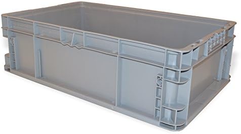 SSI SCHAEFER AF241507.XAGY1 Straight Wall Container, Polyethylene, Grey, Capacity 55 lb, 24" Length x 15" Width x 7.5" Height