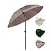 Sekey® Sonnenschirm 200 cm Marktschirm Gartenschirm Terrassenschirm Taupe Rund Sonnenschutz UV25+