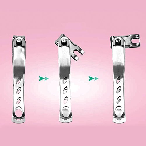 Toenail Nail Clippers with Nail File- Stainless Steel Long Handle Nail- 360 Degree Rotating Cutter Head by Bonworl