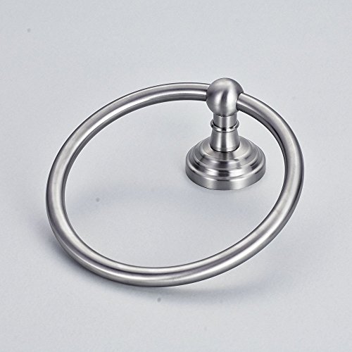 Hiendure® Handtuchring Handtuchhalter Wandhandtuchhalter Wand-Ring aus Edelstahl gebürstet rostfrei für Bad Wandmontage rund - 5