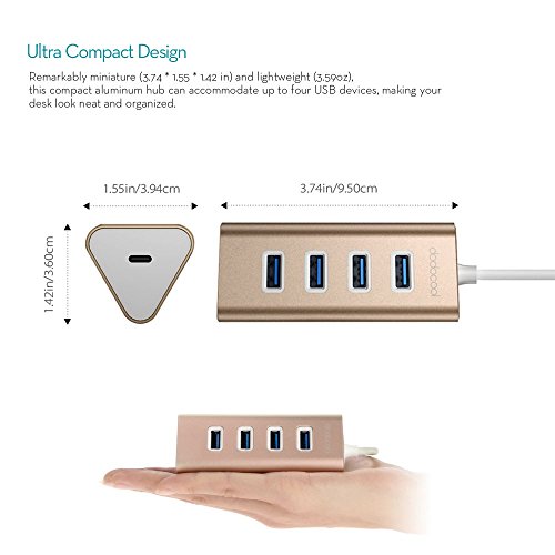 dodocool USB Typ C auf 4 Port USB 3.0 Hub Adapter mit USB C Female Charging Port Power Delivery PD für neue MacBook/MacBook Pro - 4