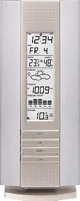 Technoline WS7394-IT Station Météo avec Horloge Radio-Pilotée Blanc/Aluminium