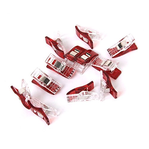 100 PCS Kunststoff klar und rot Patchwork Näharbeiten Quilter halten Wonder Clips Klemme Nähen Craft Quilt Binding - 2
