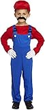 mario kostüm Größe S (4-6 Jahre) Super-Mario-Kostüm, Rot, für Kinder im Alter von 4–12 Jahren (Gr. L: 10-12 Jahre)