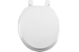 Acomoda Textil – Tapa de WC de Madera MDF con Bisagras Ajustables de Fácil Instalación para Baño. Asiento para Inodoro Blanco Universal, Resistente, Cómodo y Robusto. (Bisagras Plástico, 47x37 cm)