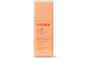 BYOMA SPF 50 Face Fluid (50ml) Ultra-Lightweight Facial Sunscreen for All Skin Tones - Luminous Glow, No White Cast - SPF Moisturiser, Strengthens Skin Barrier