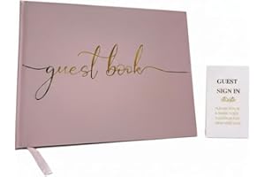 PRK 14 Luxury Guest Book Elegant Premium Hardcover Pink with Gold Text Perfect for Weddings Parties Business Meetings Funerals Company Reception Baby Showers Christening Visits Special Events 200 Pages