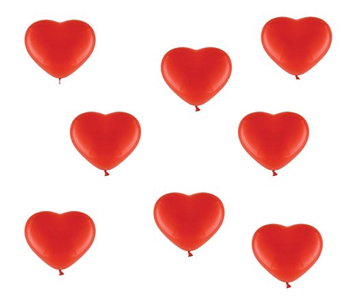 50 rote Herzluftballons - ca. Ø 26cm - 50 Stück - Farbe Rot - Herz Luftballons Heliumgeeignet - Top Qualität - twist4®